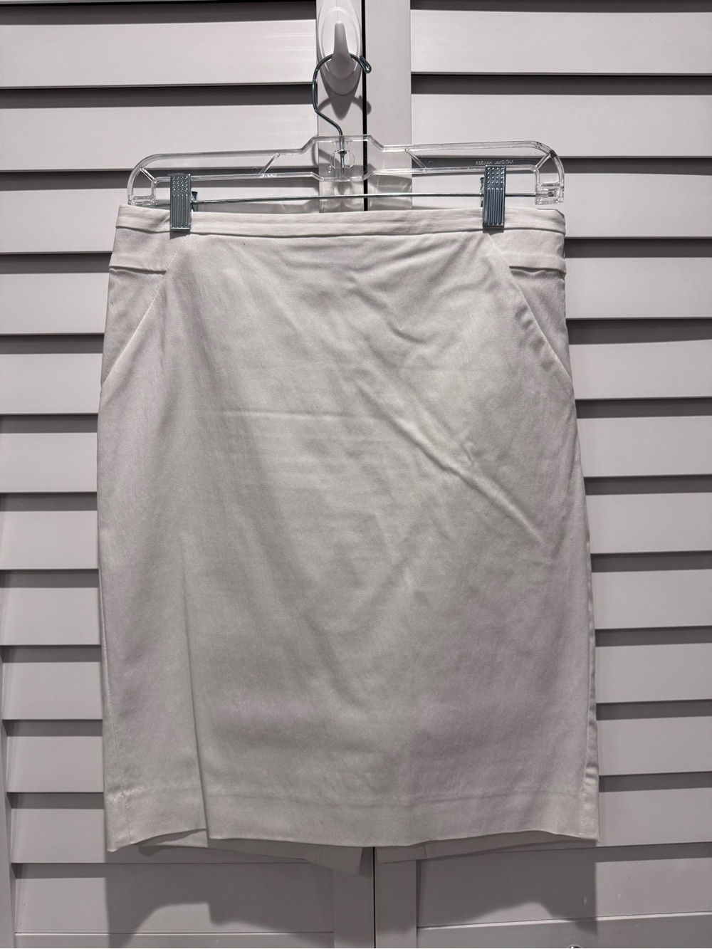 The Limited White Pencil Skirt - Sleek Office Staple with faux pockets